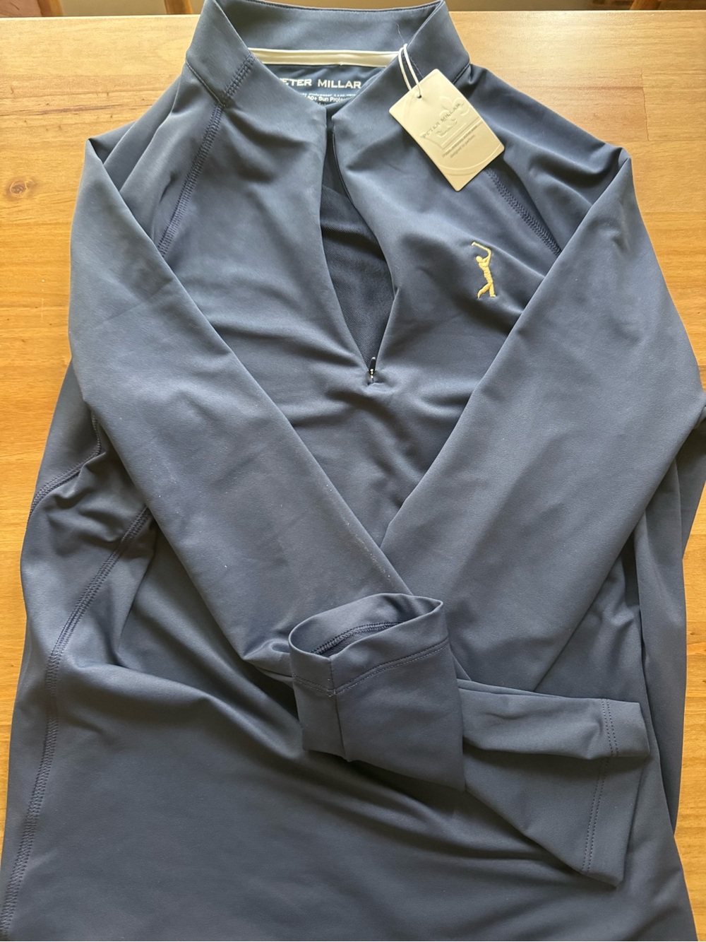 Peter Millar Navy Performance Quarter-Zip with Gold Accent XXL SIZE